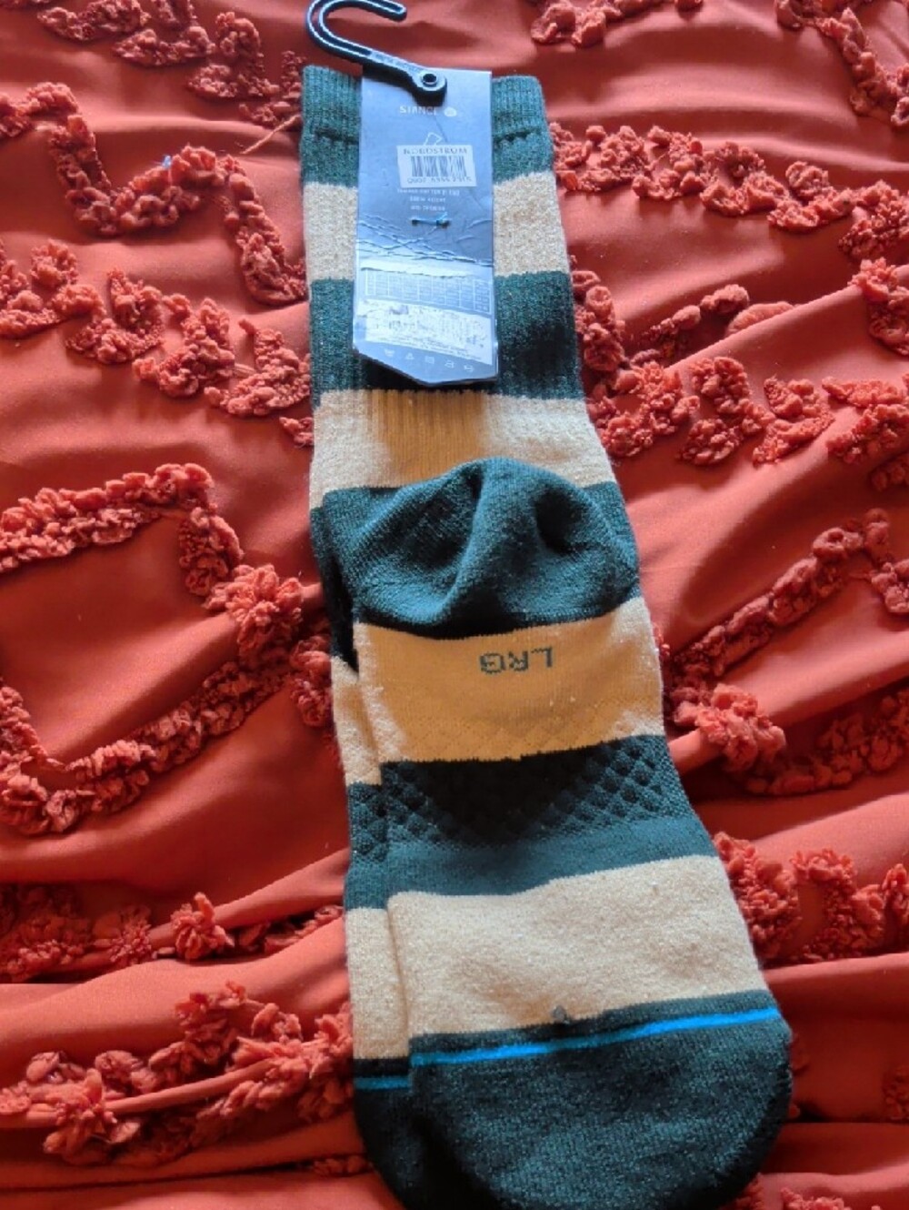 Stance Striped Crew Socks in Green and Cream - Picture 3 of 6
